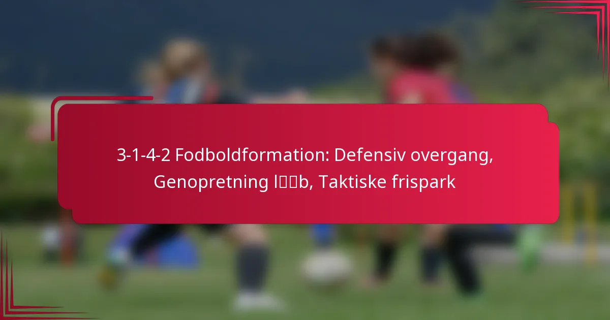 Read more about the article 3-1-4-2 Fodboldformation: Defensiv overgang, Genopretning løb, Taktiske frispark
