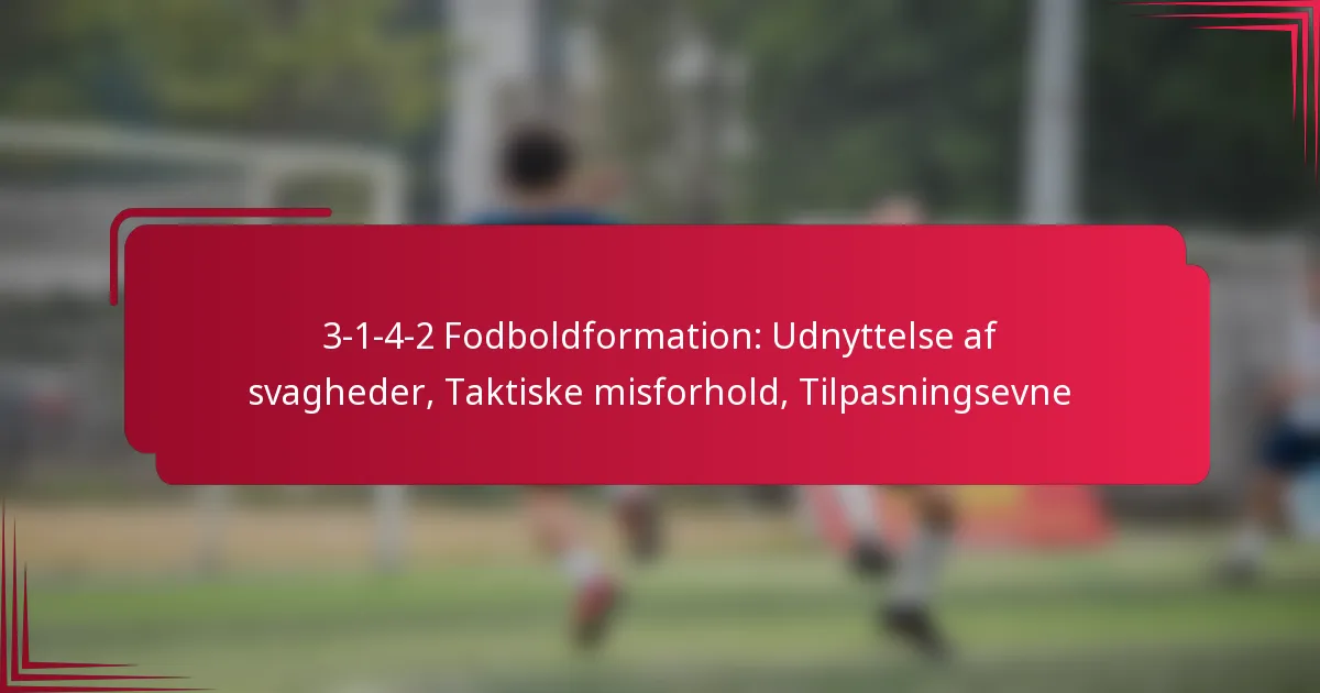 Read more about the article 3-1-4-2 Fodboldformation: Udnyttelse af svagheder, Taktiske misforhold, Tilpasningsevne