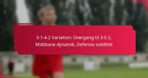 Read more about the article 3-1-4-2 Variation: Overgang til 3-5-2, Midtbane dynamik, Defensiv soliditet