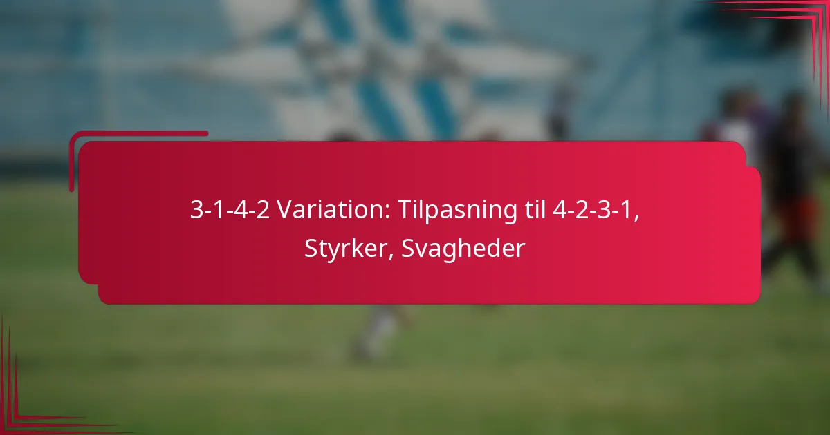 Read more about the article 3-1-4-2 Variation: Tilpasning til 4-2-3-1, Styrker, Svagheder