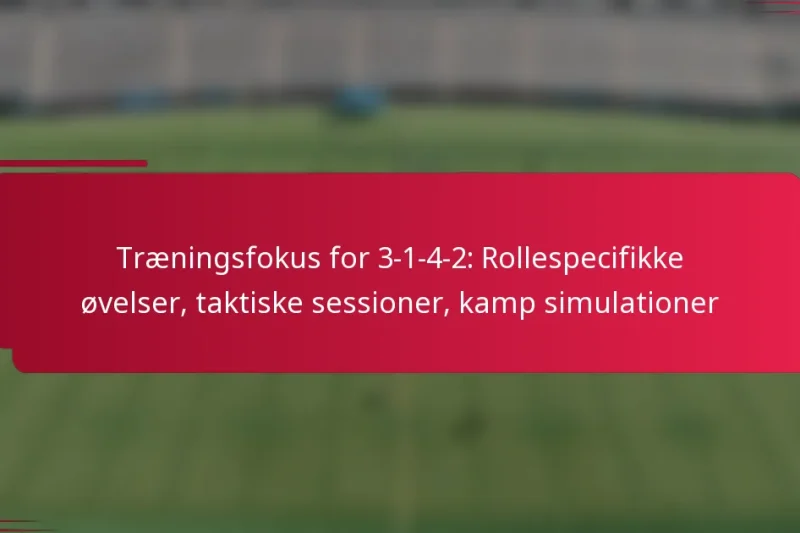 Træningsfokus for 3-1-4-2: Rollespecifikke øvelser, taktiske sessioner, kamp simulationer