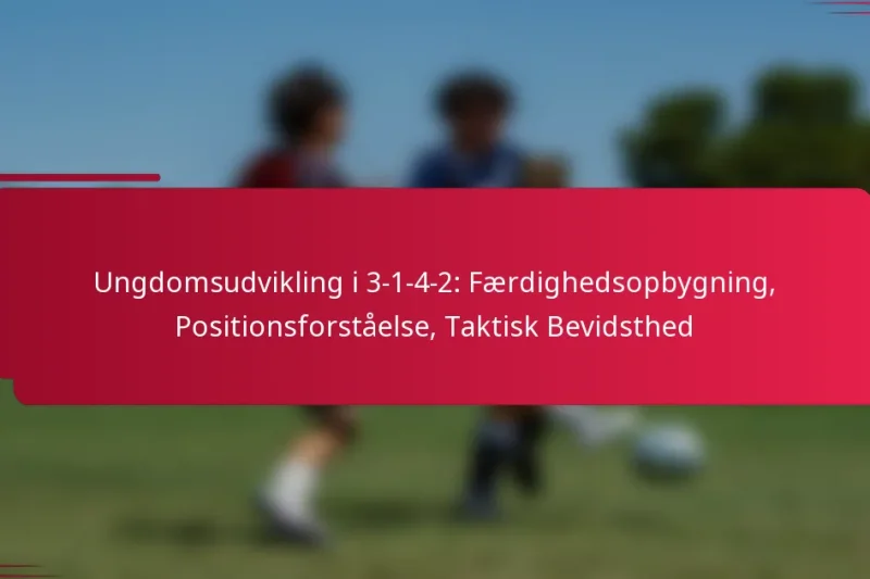 Ungdomsudvikling i 3-1-4-2: Færdighedsopbygning, Positionsforståelse, Taktisk Bevidsthed