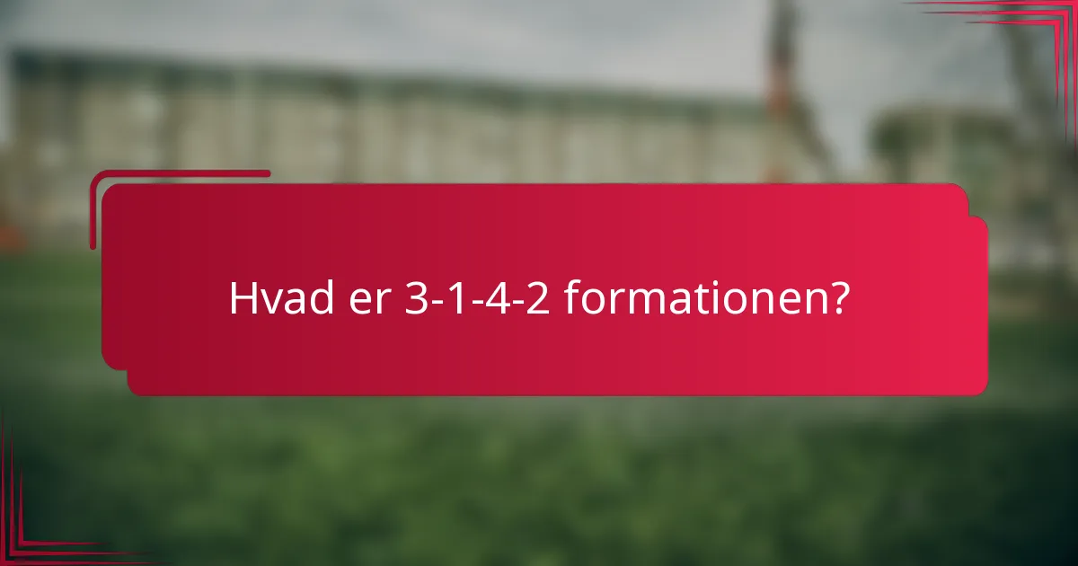 Hvad er 3-1-4-2 formationen?