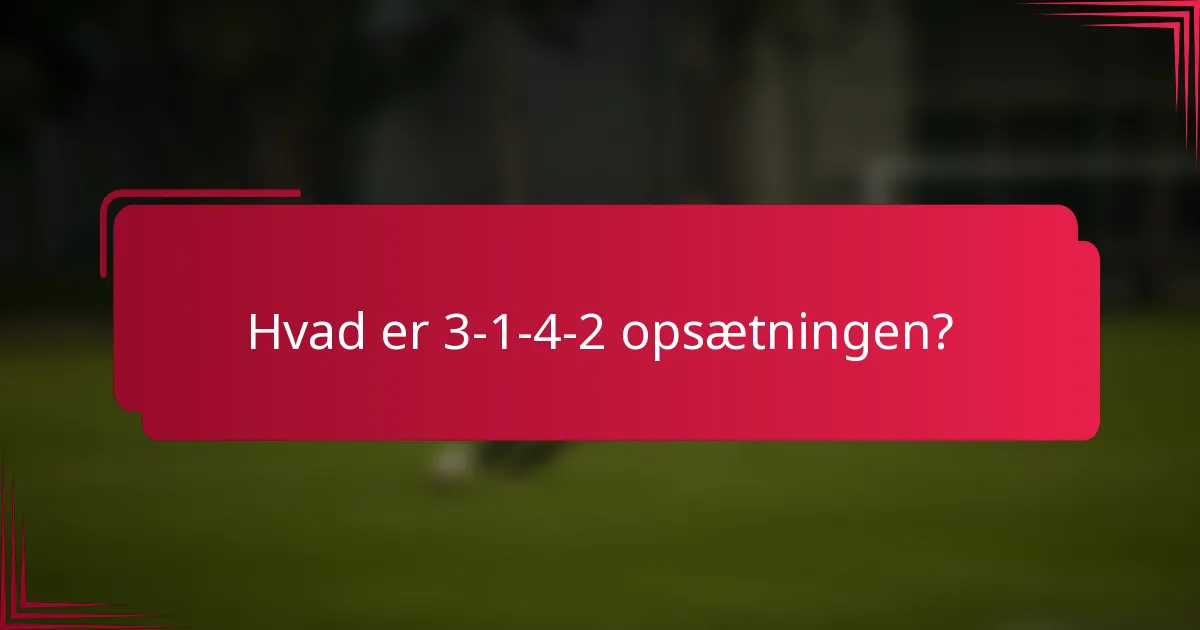 Hvad er 3-1-4-2 opsætningen?