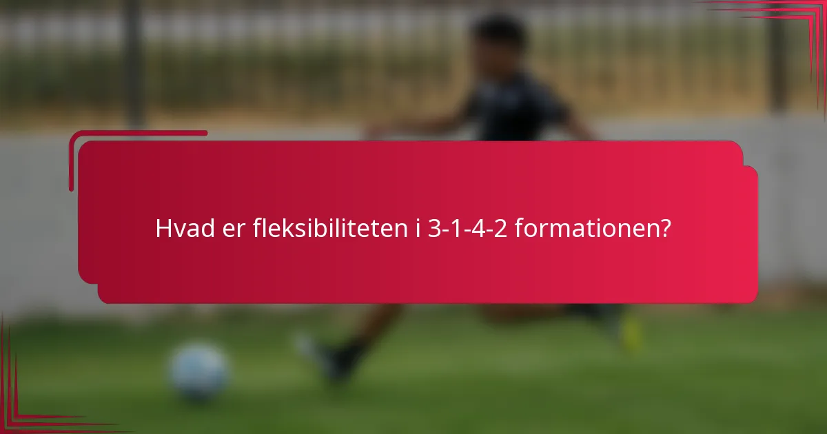 Hvad er fleksibiliteten i 3-1-4-2 formationen?