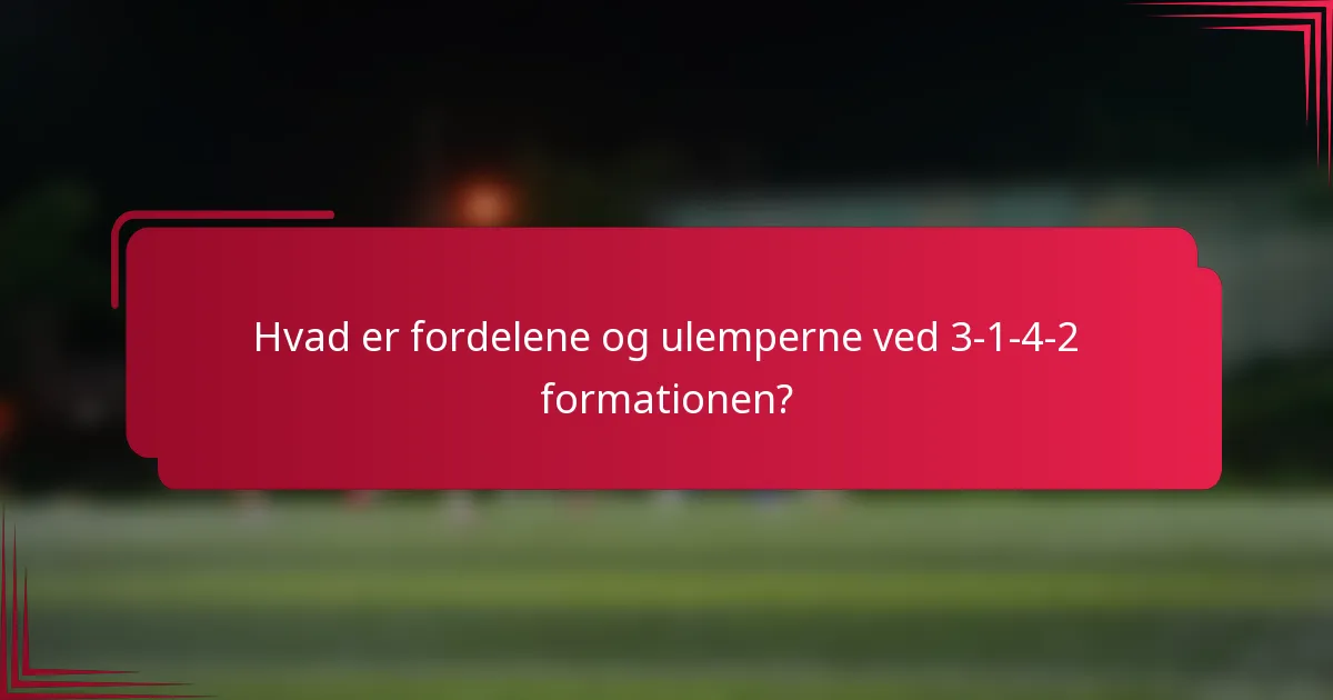 Hvad er fordelene og ulemperne ved 3-1-4-2 formationen?