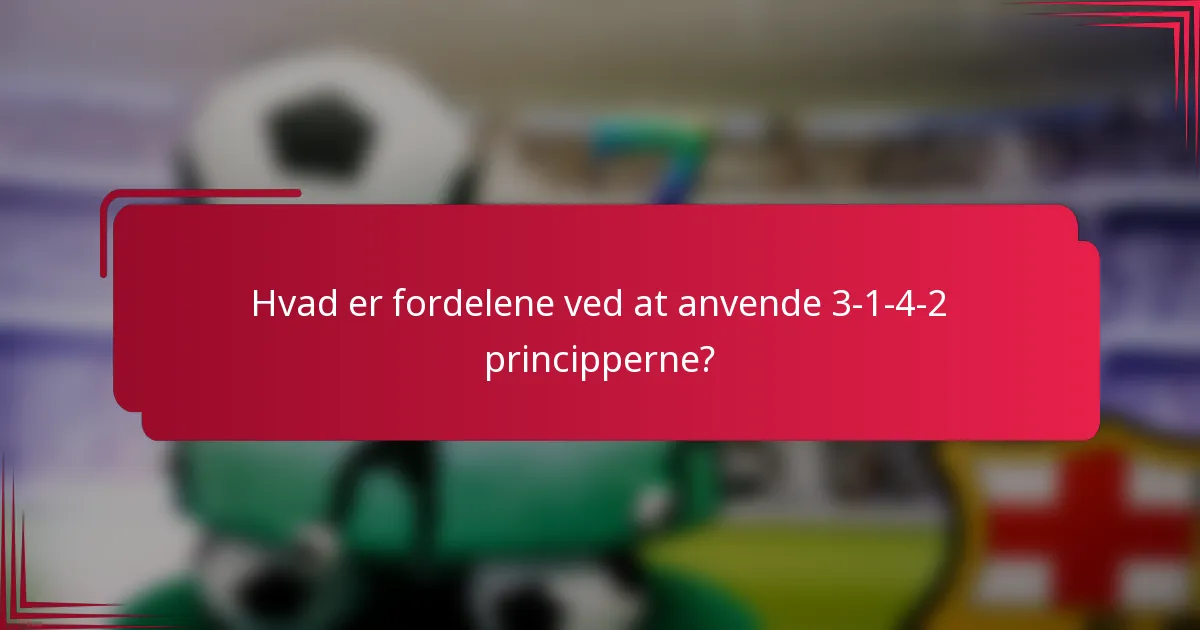 Hvad er fordelene ved at anvende 3-1-4-2 principperne?