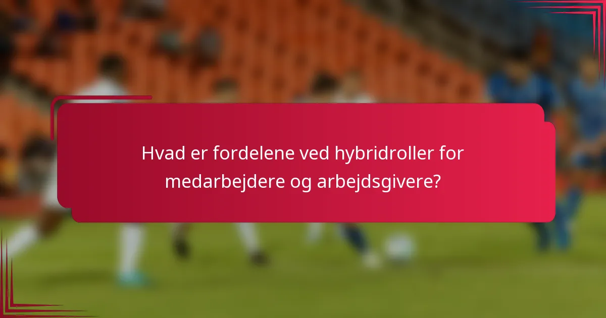 Hvad er fordelene ved hybridroller for medarbejdere og arbejdsgivere?