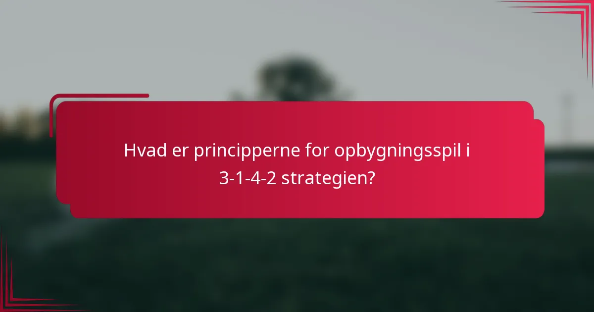 Hvad er principperne for opbygningsspil i 3-1-4-2 strategien?