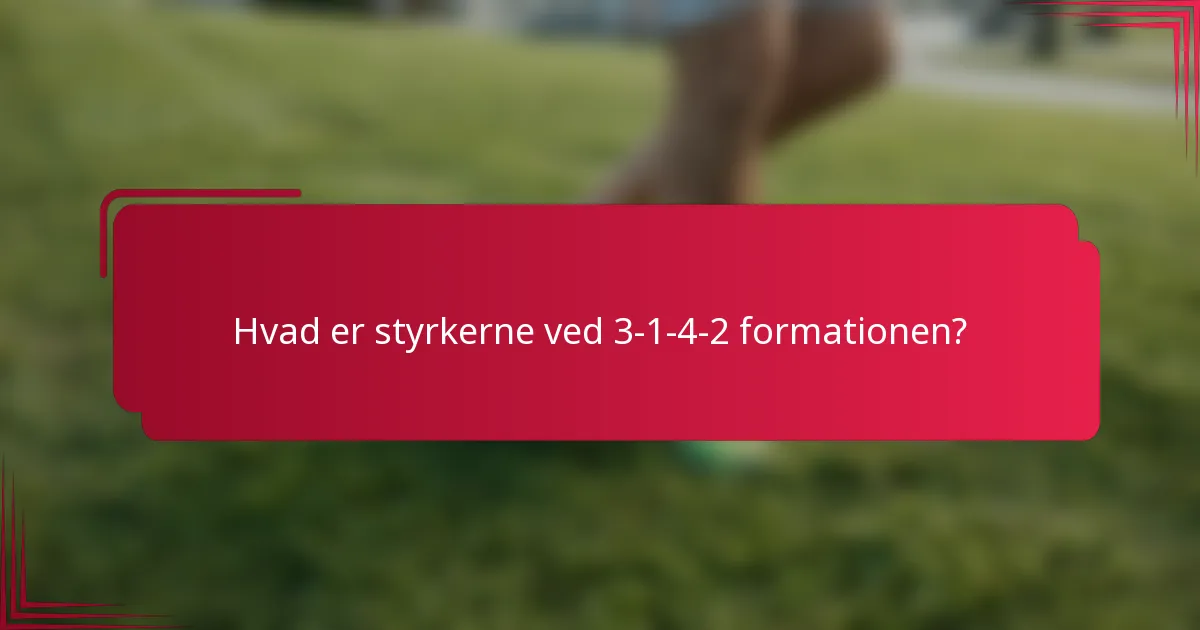 Hvad er styrkerne ved 3-1-4-2 formationen?