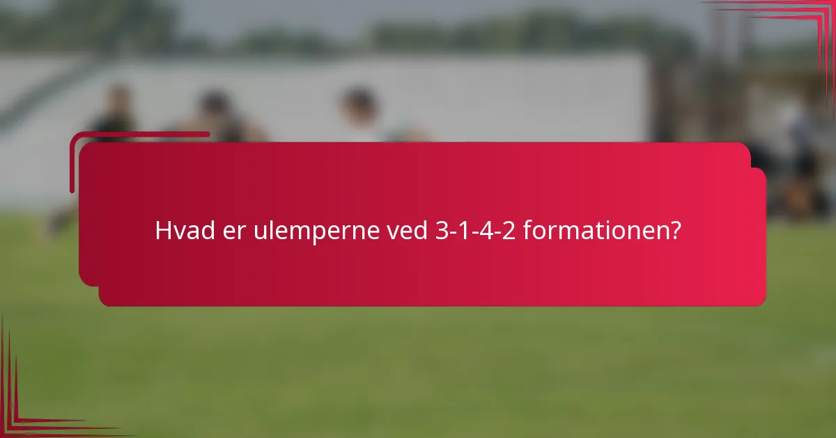 Hvad er ulemperne ved 3-1-4-2 formationen?