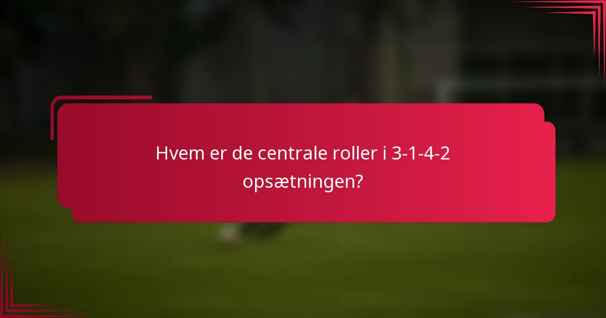 Hvem er de centrale roller i 3-1-4-2 opsætningen?