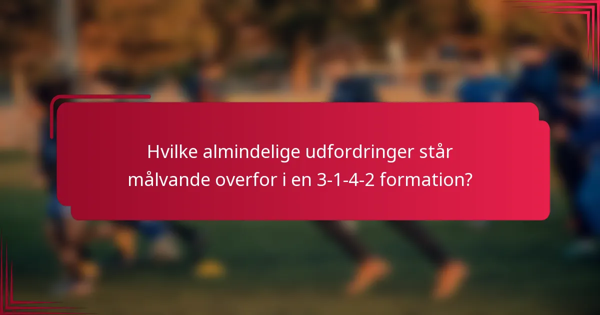 Hvilke almindelige udfordringer står målvande overfor i en 3-1-4-2 formation?