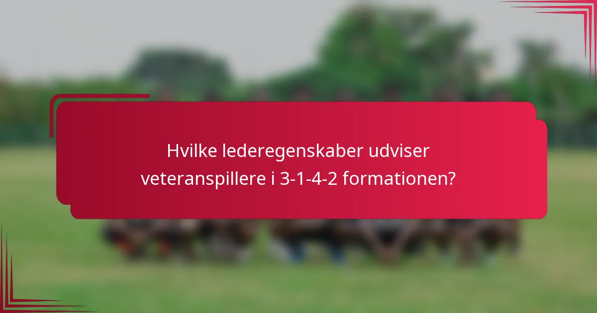 Hvilke lederegenskaber udviser veteranspillere i 3-1-4-2 formationen?