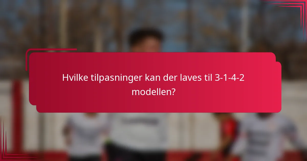 Hvilke tilpasninger kan der laves til 3-1-4-2 modellen?