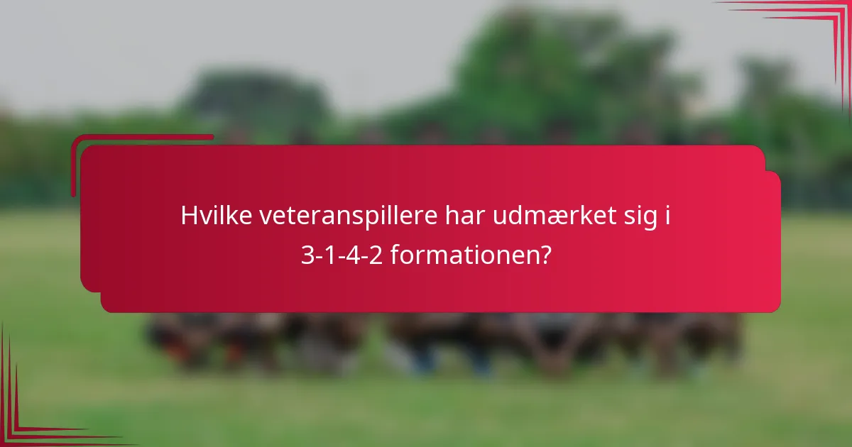 Hvilke veteranspillere har udmærket sig i 3-1-4-2 formationen?