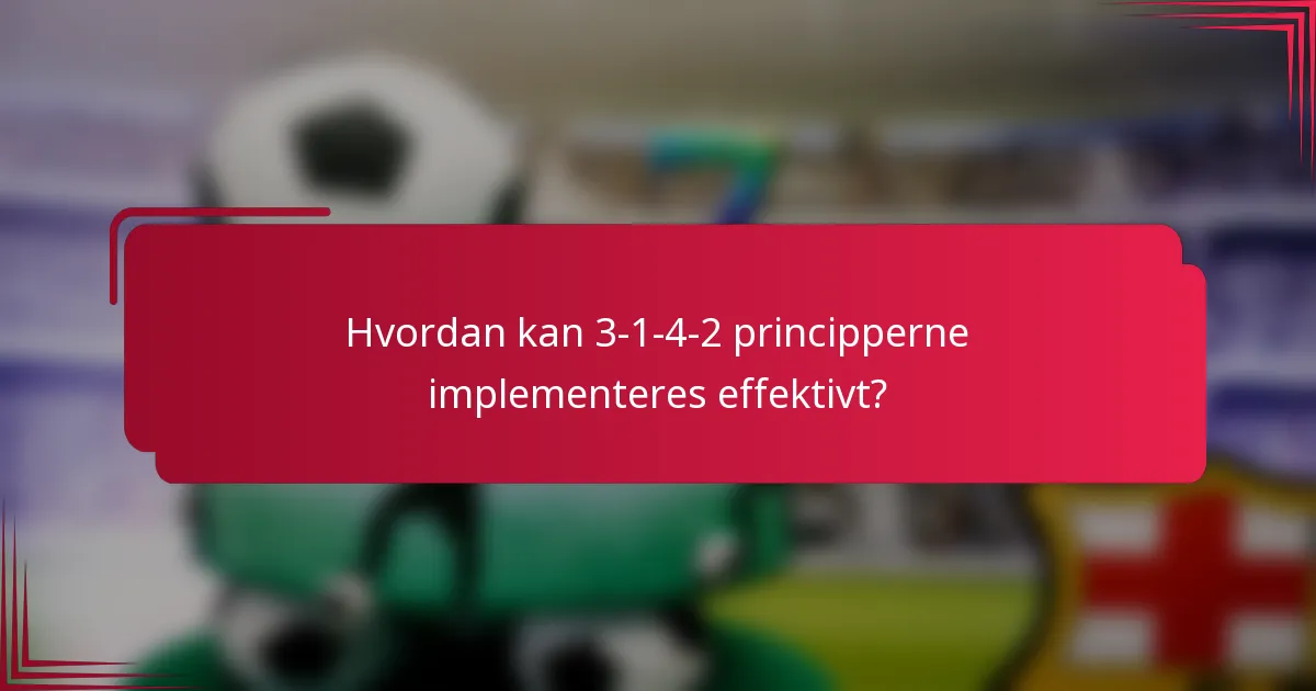 Hvordan kan 3-1-4-2 principperne implementeres effektivt?