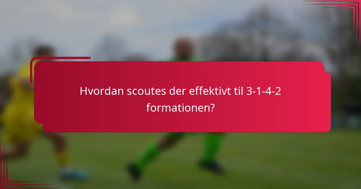 Hvordan scoutes der effektivt til 3-1-4-2 formationen?