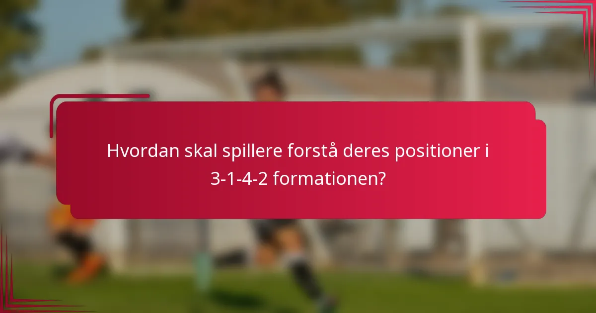 Hvordan skal spillere forstå deres positioner i 3-1-4-2 formationen?