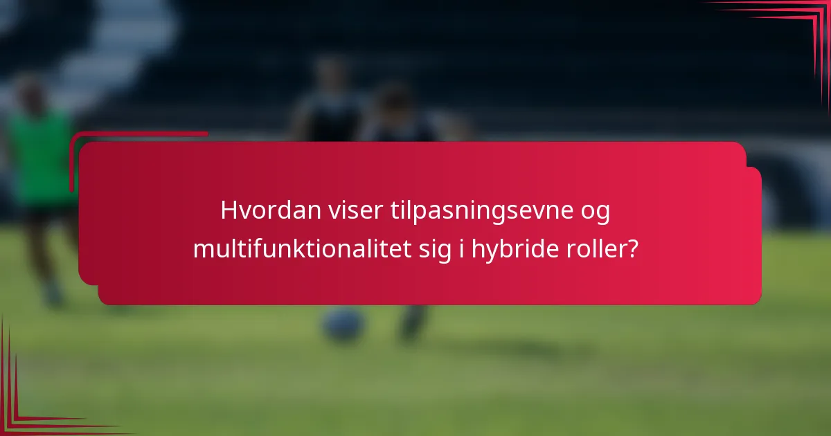 Hvordan viser tilpasningsevne og multifunktionalitet sig i hybride roller?